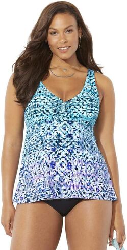 Swimsuits For All V-Neck Flowy Tankini Set in Saudi Arabia