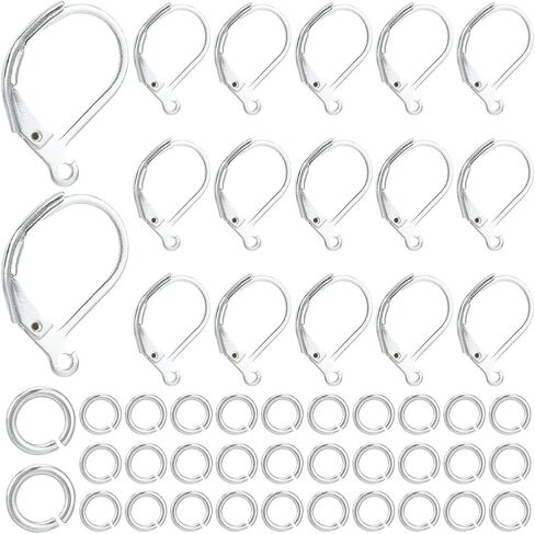 1 Box 200Pcs Leverback Earring Findings Gold Earring Hooks Bulk French Brass Lever Back Ear Wires with 200Pcs Jump Rings Small Huggie Earring Hooks for Jewelry Making Supplies DIY Craft Women in Saudi Arabia