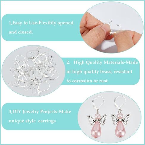 1 Box 200Pcs Leverback Earring Findings Gold Earring Hooks Bulk French Brass Lever Back Ear Wires with 200Pcs Jump Rings Small Huggie Earring Hooks for Jewelry Making Supplies DIY Craft Women in Saudi Arabia