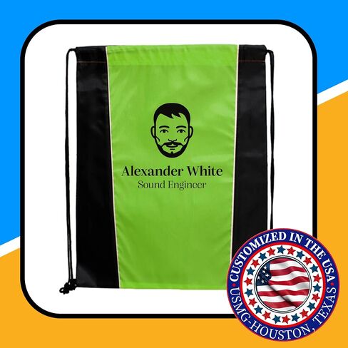 Custom Two-Tone Drawstring Tote Bags - Single Color Imprint for Promotions, Gifts, & Events in Saudi Arabia