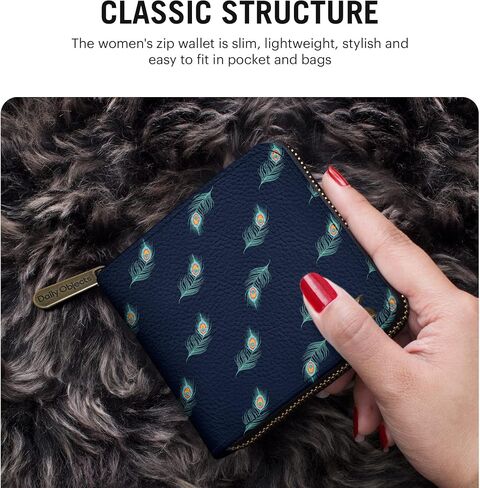 Stylish Slim Zip Around Wallet | Women's & Mens Bifold Wallet Purse With Coin, Card Slots | Soft Genuine Leather in Saudi Arabia