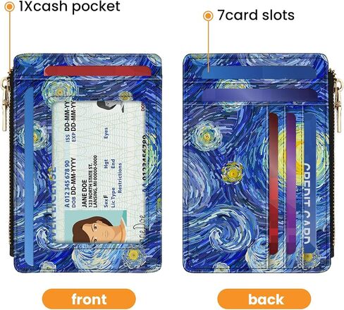 small wallet women, RFID thin wallet for women, thin ladies credit card holder (Pink Marble 1) in Kuwait