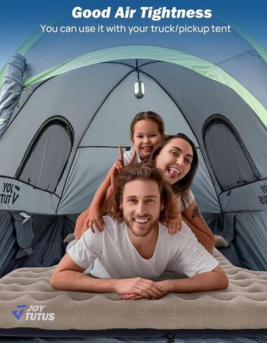 JOYTUTUS 3.0 Upgraded Light Version Truck Bed Air Mattress for Camping, Thicken Inflatable Mattress for 5.5-5.8Ft Short Truck Bed,with Built-in Cup Holder&2 Inflatable Pillow,Full-Size,Grey Blue in Saudi Arabia