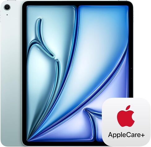 Apple iPad Air 13-inch with M3 chip Built for Apple Intelligence, Liquid Retina Display, 256GB, 12MP Front/Back Camera, Wi-Fi 6E + 5G Cellular, Touch ID — Purple with AppleCare+ (2 Years) in Saudi Arabia