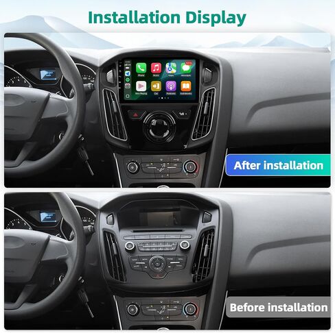 2+32G 9-inch Android 12 Car Stereo for Ford Focus 2012-2018 IPS Touchscreen Screen Car Radio with WiFi 6 Carplay & Android Auto Support Backup Camera GPS FM Navi Bluetooth 5.4 SWC in Saudi Arabia
