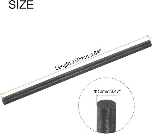 MECCANIXITY Graphite Rod, Graphite Stirring Rod Cylinder Stick Carbon Rod 305x5mm Black for Electrode, Melting Casting, Crucibles, Pack of 3 in Kuwait