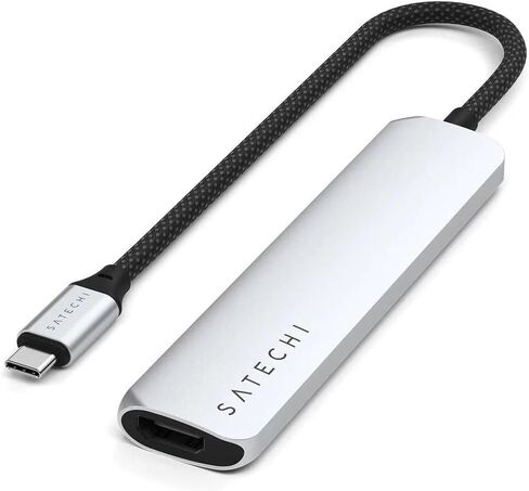 Satechi 6 in 1 USB C Hub Multiport Adapter with 4K HDMI, 100W PD Charging, 2X USB-A Data Ports, Micro/SD Card Readers for MacBook, Windows - Space Gray in Kuwait