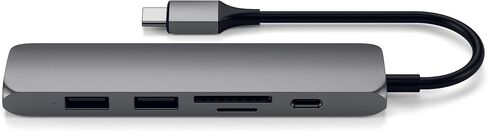 Satechi 6 in 1 USB C Hub Multiport Adapter with 4K HDMI, 100W PD Charging, 2X USB-A Data Ports, Micro/SD Card Readers for MacBook, Windows - Space Gray in Kuwait