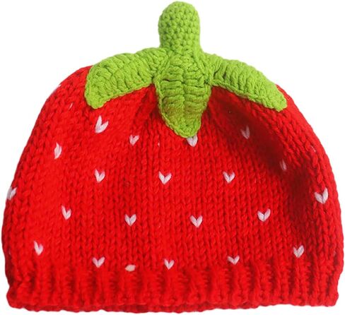 yolrdiw Women's Crochet Strawberry Hat Knitted Cute Beanies Y2k Fruit Cap for Girl in Saudi Arabia