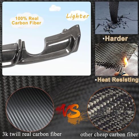 MCARCAR KIT Carbon Fiber Rear Diffuser for BMW 3 Series F30 F35 M Sport 2012-2018 320i 325i 328i 330i 335i 340i M-Tech Lower Bumper Lip Spoiler Body Kit with Light (Single Muffer Dual Out) in Saudi Arabia