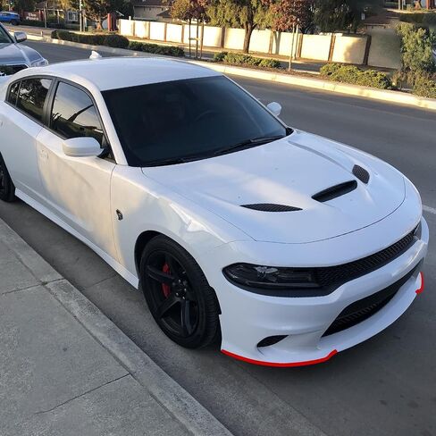 Xotic Tech 2PCS Front Splitter Spoiler Protector Pumper Lip Corner Edge Kit W/Quick Enervation Fasterner مع توافق مع Dodge Charger Hellcat/SRT 392/SCAT Pack/RT SCAT Pack 2015-24 ، GT/RT 2019-24 ، RED in Kuwait