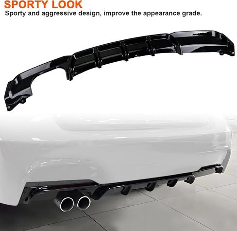 توافق الناشر الوفير الخلفي للسيارة مع BMW 3 Series F30 F31 M-Sport 2012-2019،318i 320i 325i 328d 330i 335i 340i Xdrive الخلفية المصدفة الشفة العادم in Kuwait