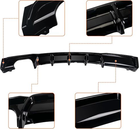 توافق الناشر الوفير الخلفي للسيارة مع BMW 3 Series F30 F31 M-Sport 2012-2019،318i 320i 325i 328d 330i 335i 340i Xdrive الخلفية المصدفة الشفة العادم in Kuwait