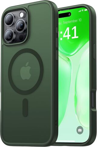 Magnetic Shockproof for iPhone 16 Pro Max Case, Skin-friendly[Compatible with MagSafe] [Military-Grade Drop Protection]Anti-Yellow Translucent Slim Cover for iPhone 16 Pro Max Phone Case, Black in Saudi Arabia