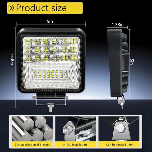 4INCH LED LED LIGHT PODS ، 126W مربع LED LED LID ، 12V 24V Spot & Flood Off Road Lights ، LED FOG LIGHT TRACK TRACK TRACK LIGH in Saudi Arabia