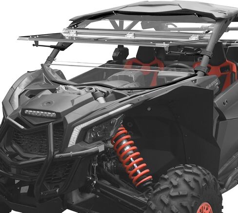 X3 Flip Windshield ، الزجاج الأمامي المقاوم للخدش ، الزجاج الأمامي الكامل للزجاج الأمامي من أجل إكسسوارات Can-Am Maverick X3 و X3 Max 2017-2025 ، مصممة التصميم متعدد المراحل ، تنفيس ، مفتوحة بالكامل in Saudi Arabia