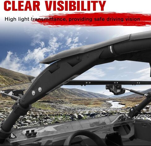 X3 Flip Windshield ، الزجاج الأمامي المقاوم للخدش ، الزجاج الأمامي الكامل للزجاج الأمامي من أجل إكسسوارات Can-Am Maverick X3 و X3 Max 2017-2025 ، مصممة التصميم متعدد المراحل ، تنفيس ، مفتوحة بالكامل in Saudi Arabia
