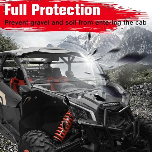 X3 Flip Windshield ، الزجاج الأمامي المقاوم للخدش ، الزجاج الأمامي الكامل للزجاج الأمامي من أجل إكسسوارات Can-Am Maverick X3 و X3 Max 2017-2025 ، مصممة التصميم متعدد المراحل ، تنفيس ، مفتوحة بالكامل in Saudi Arabia