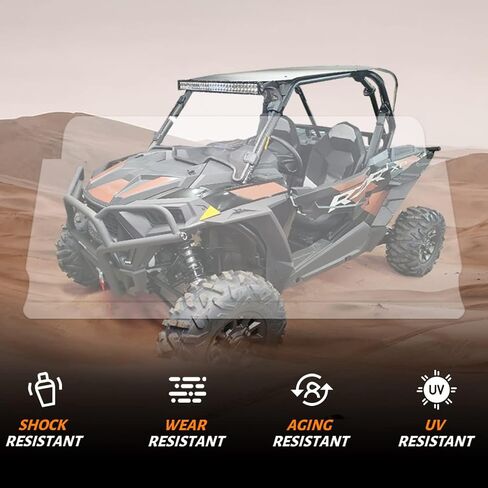 HECASA Flip 3-in-1 Windshield Compatible with 2016+ Polaris General 1000/ 4 1000 Open Vented Closed Windscreen Stretch Bracket Included Clear in Saudi Arabia