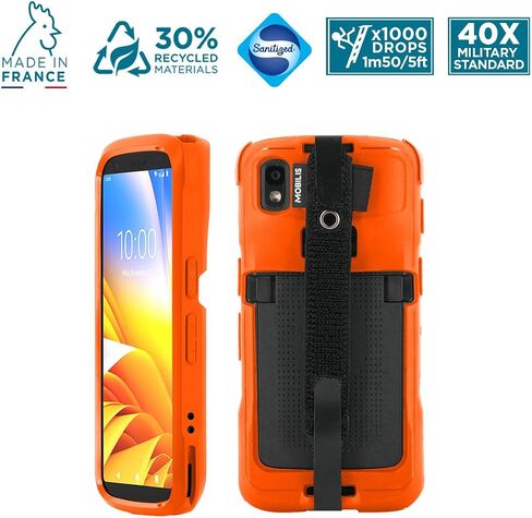 MOBILIS Rugged Case for Zebra TC22 TC27 Mobile Computer with Handstrap, Reinforced Protective Cover, Military Grade Shockproof, Compatible with Charging Accessories, Recycled Materials, Black in Saudi Arabia