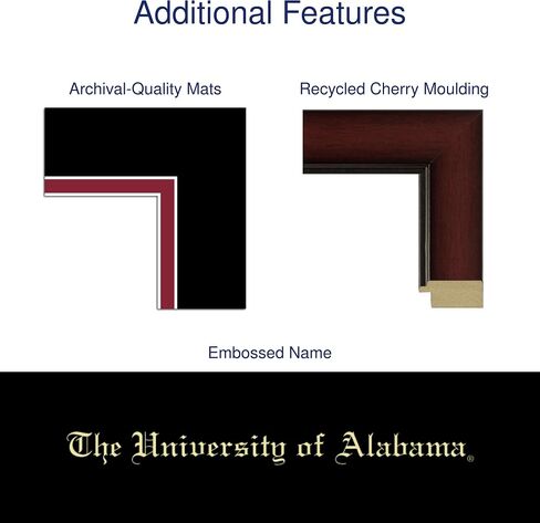 The University of Alabama Tuscaloosa 11" w x 8.5" h Diploma Frame - Fits a bachelor's, master's and phd - Gold Embossed Diploma Frame - Cherry Moulding with Black and Crimson Matting in Saudi Arabia