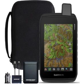 Garmin Montana 760i Rugged GPS Handheld Navigator | inReach for SOS & 2-Way Texting, 5" Touchscreen, Camera, Satellite Imagery, Mapping for Roads or Trails | Signature Series Power Bundle in Kuwait