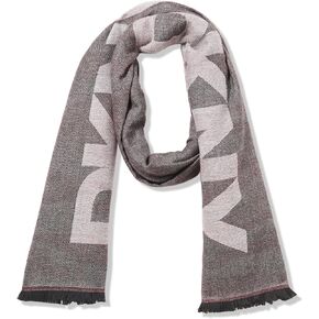 DKNY womens Animal Print Scarf With Logo and Eyelash Fringe in Saudi Arabia