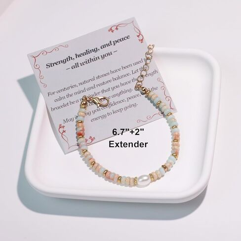 Bracelets for Women, Healing Natural Stone Beaded Bracelets, Unique Get Well Birthday Inspirational Gifts for Women Best Friends Mom Coworkers in Kuwait