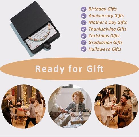 Bracelets for Women, Healing Natural Stone Beaded Bracelets, Unique Get Well Birthday Inspirational Gifts for Women Best Friends Mom Coworkers in Kuwait