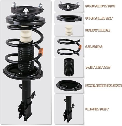 MostPlus 2x Front Complete Strut Spring 172263 1722264 متوافق مع 04-13 Mazda 3 06-10 Mazda 5 (مجموعة 2) in Kuwait