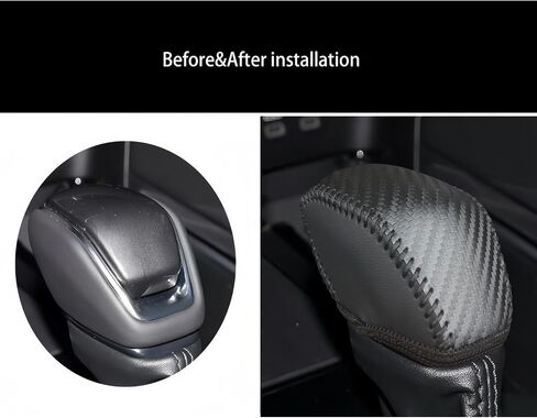 Genuine Leather Car Gear Shift Knob Cover for 2024 Toyota Grand Highlander,2020-2024 Highlander/Hybrid,2019-2024 Toyota RAV4,2021-2024 Toyota Venza(Carbon Black) in Kuwait