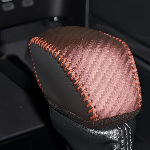 Genuine Leather Car Gear Shift Knob Cover for 2024 Toyota Grand Highlander,2020-2024 Highlander/Hybrid,2019-2024 Toyota RAV4,2021-2024 Toyota Venza(Carbon Black) in Kuwait