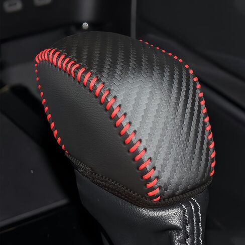 Genuine Leather Car Gear Shift Knob Cover for 2024 Toyota Grand Highlander,2020-2024 Highlander/Hybrid,2019-2024 Toyota RAV4,2021-2024 Toyota Venza(Carbon Black) in Kuwait