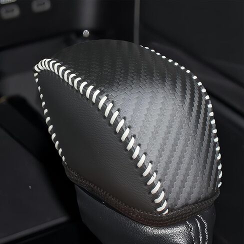 Genuine Leather Car Gear Shift Knob Cover for 2024 Toyota Grand Highlander,2020-2024 Highlander/Hybrid,2019-2024 Toyota RAV4,2021-2024 Toyota Venza(Carbon Black) in Kuwait