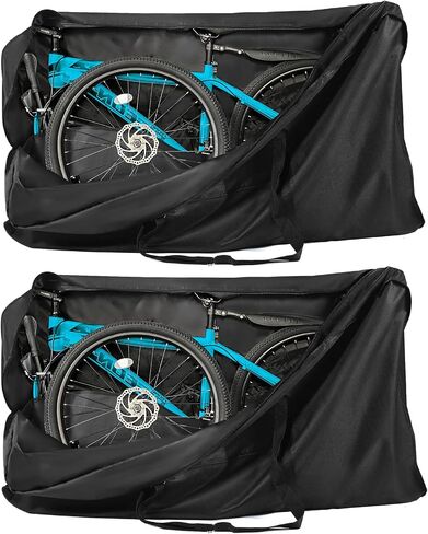 Folding Bike Travel Bag,Heavy Duty 840D Transport Bicycle Storage Carry Bag with Strong Webbing for 26-29 in Mountain 700C Road Bike MTB,Portable Folding Cycling Bags Waterproof for Airplane Shipping in Kuwait