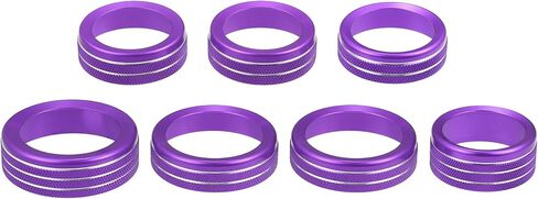 ACROPIX Purple Aluminum Alloy Car AC Switch Trailer 4WD Volume Headlight Knob Cover Ring Trim Fit for Ford F-150 2021-2022 - Pack of 7 in Saudi Arabia