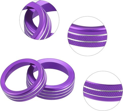 ACROPIX Purple Aluminum Alloy Car AC Switch Trailer 4WD Volume Headlight Knob Cover Ring Trim Fit for Ford F-150 2021-2022 - Pack of 7 in Saudi Arabia