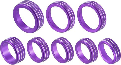 ACROPIX Purple Aluminum Alloy Car AC Switch Trailer 4WD Volume Headlight Knob Cover Ring Trim Fit for Ford F-150 2021-2022 - Pack of 7 in Saudi Arabia