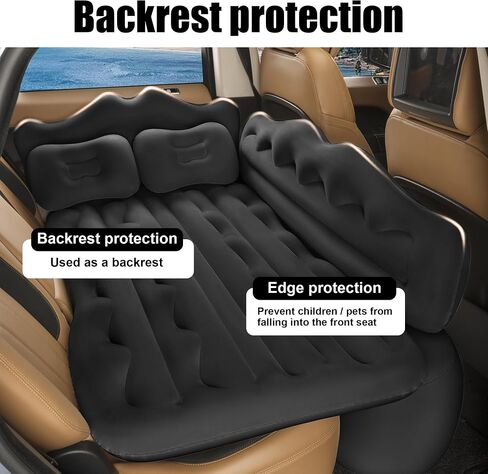 Vextone Inflatable Air Mattress Rear Back Seat Car Bed - PVC Thickened Travel Camping Air Mattress for Small Cars, Beige Sleeping Car Mattress - Universal Fit, with Pillows, Piers, Repair Pad in Saudi Arabia
