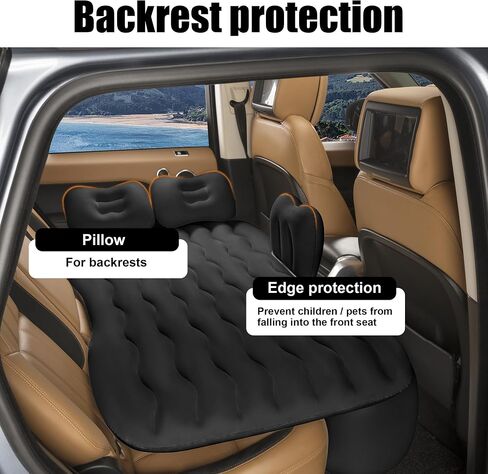 Vextone Inflatable Air Mattress Rear Back Seat Car Bed - PVC Thickened Travel Camping Air Mattress for Small Cars, Beige Sleeping Car Mattress - Universal Fit, with Pillows, Piers, Repair Pad in Saudi Arabia