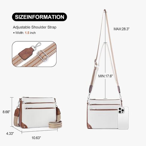 Crossbody Bags for Women Rfid Travel Crossbody Purses Leather Handbags Medium Shoulder bag with Adjustable Strap in Saudi Arabia