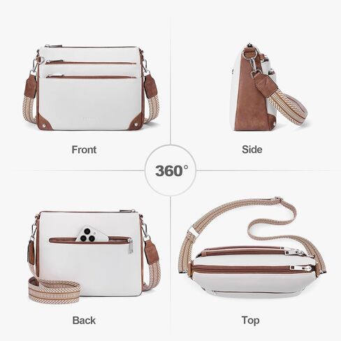 Crossbody Bags for Women Rfid Travel Crossbody Purses Leather Handbags Medium Shoulder bag with Adjustable Strap in Saudi Arabia