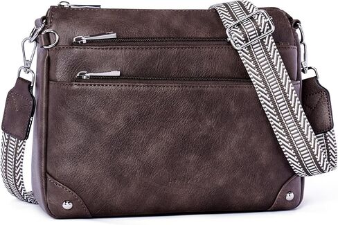 Crossbody Bags for Women Rfid Travel Crossbody Purses Leather Handbags Medium Shoulder bag with Adjustable Strap in Saudi Arabia