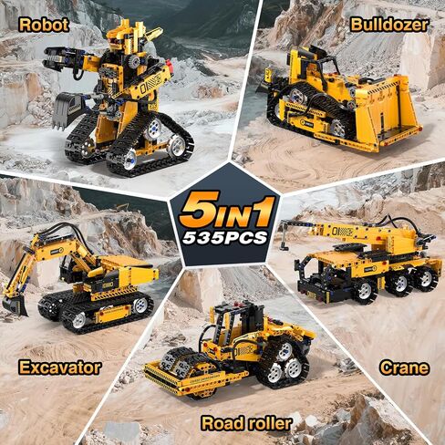 5 in1 Stem Robot Building Kit for Kids Ages 8-13, 688 PCS Remote & App Controlled Dinosaur Car Building Toy Science Kits for Kids, Birthday Gifts for 8 9 10 11 12+ Years Old Boys Girls in Kuwait