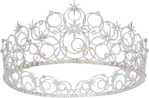 Glinda Crown for Women, Crystal Tiaras Women Silver Princess Crown for Wicked Costume Accessories, Wedding, Prom, Birthday Party Favors in Saudi Arabia