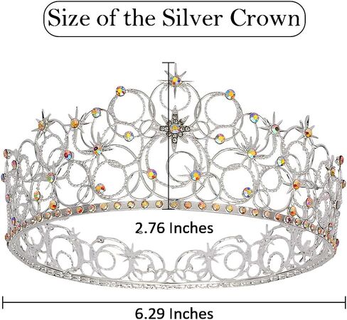 Glinda Crown for Women, Crystal Tiaras Women Silver Princess Crown for Wicked Costume Accessories, Wedding, Prom, Birthday Party Favors in Saudi Arabia