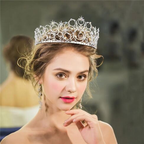 Glinda Crown for Women, Crystal Tiaras Women Silver Princess Crown for Wicked Costume Accessories, Wedding, Prom, Birthday Party Favors in Saudi Arabia