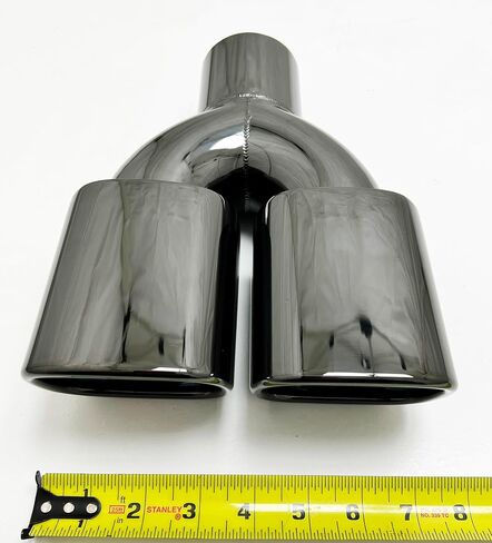 Exhaust Tip 3.00 Inlet 3.00 X 3.65 Outlet 10.25 long Dual Rolled Resonated WDSRT3653010-300-BC-SS Black Chrome 304 Stainless Steel Wesdon Exhaust Tip in Saudi Arabia