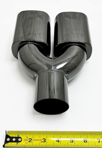 Exhaust Tip 3.00 Inlet 3.00 X 3.65 Outlet 10.25 long Dual Rolled Resonated WDSRT3653010-300-BC-SS Black Chrome 304 Stainless Steel Wesdon Exhaust Tip in Saudi Arabia