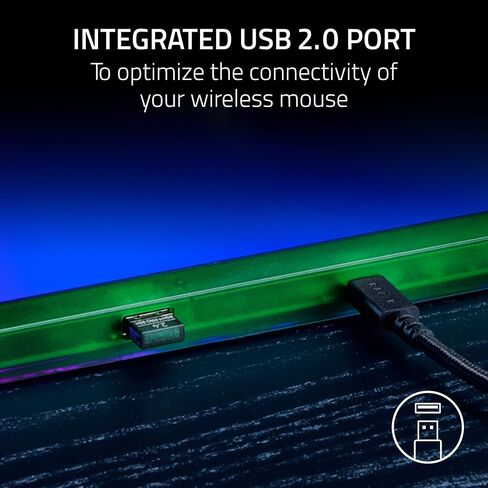 Razer Firefly V2 Pro Fully Illuminated RGB Gaming Mouse Mat: Backlit Design - 15 Zone Chroma Lighting - USB 2.0 Port - Detachable USB Type C Cable - Micro Textured Surface - Anti Slip Base in Saudi Arabia